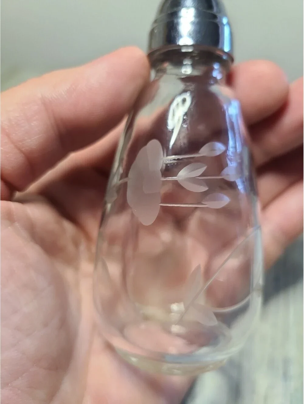 Vintage Etched Salt And Pepper Shaker